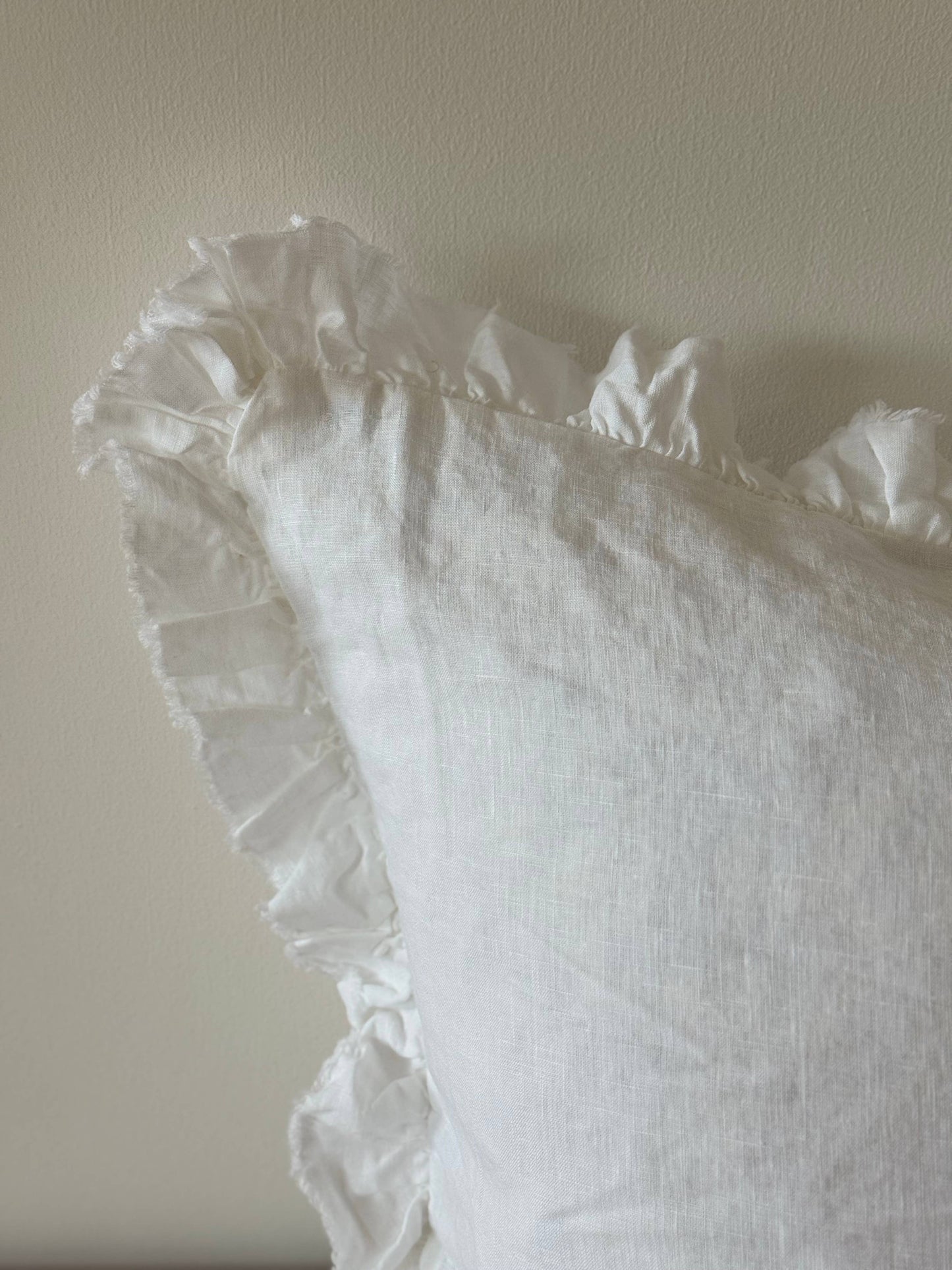 Extra Large White Ruffle Edge Cushion
