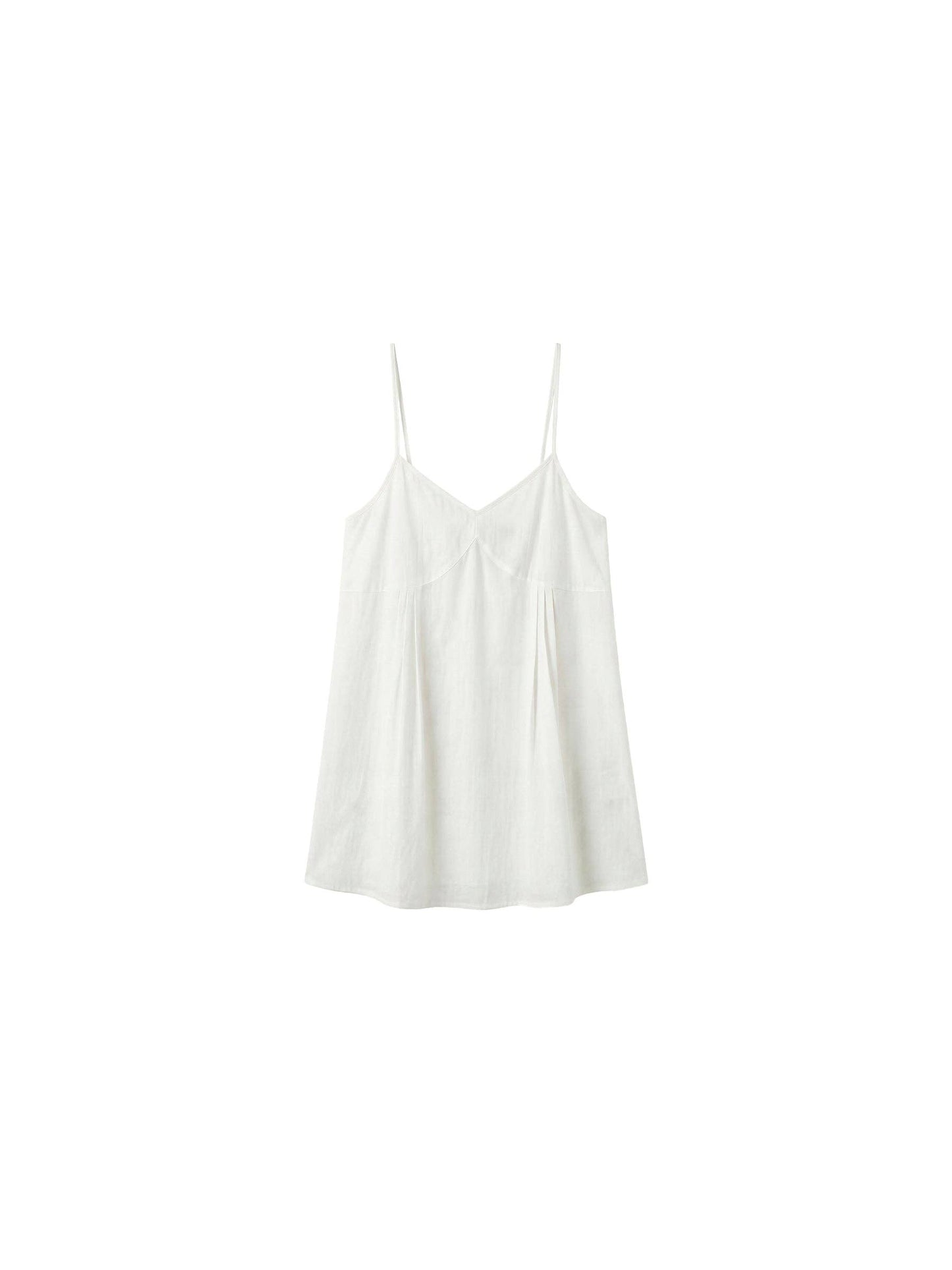 Lyocell-Blend V-Neck Pleated Camisole