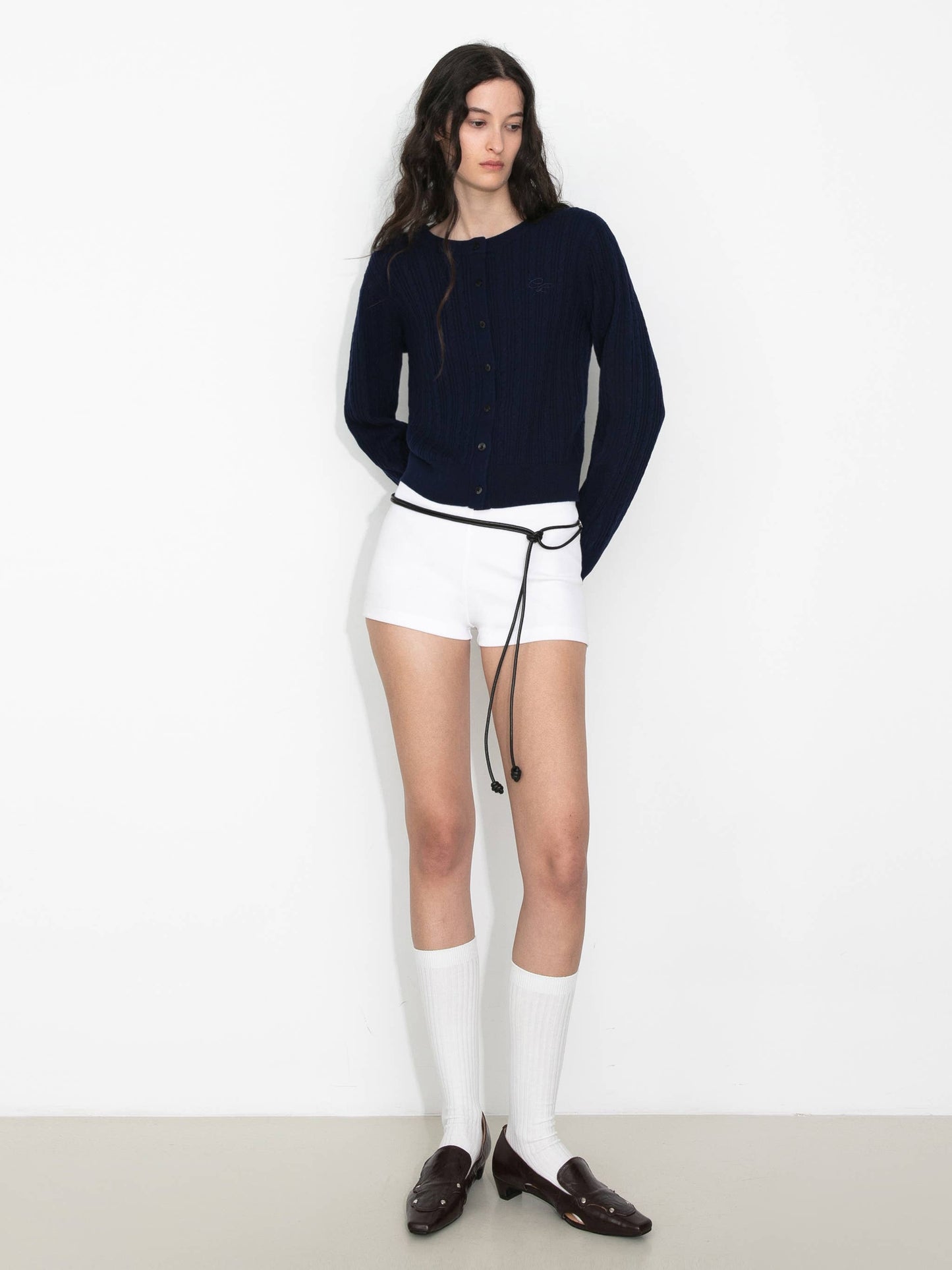 Cable-Knit Cropped Cardigan