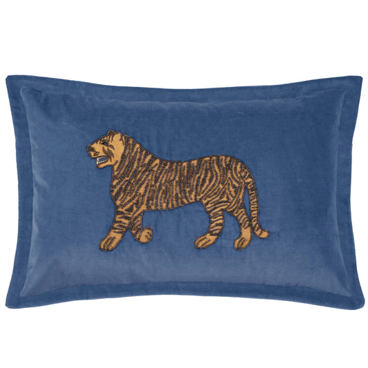 Durga Embroidered Cushion Bluebell