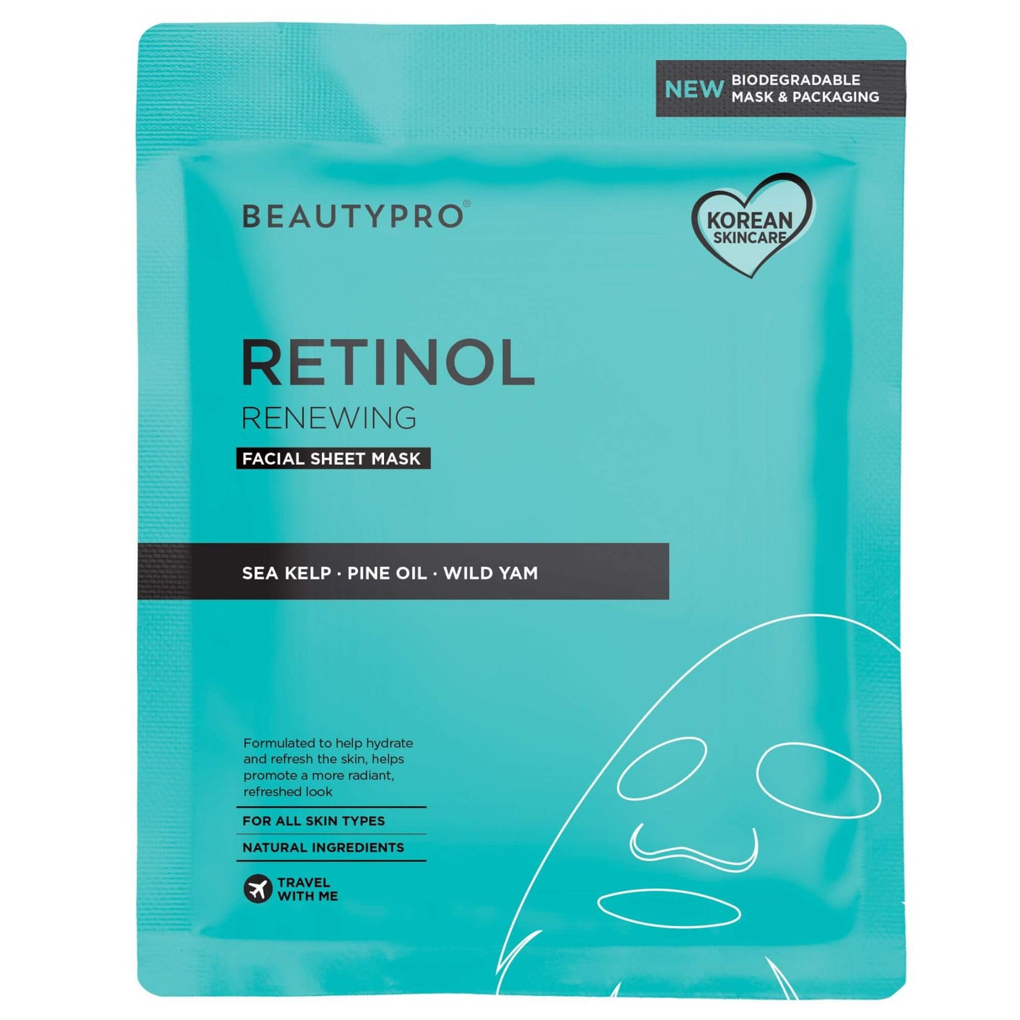 RETINOL Renewing Facial Sheet Mask  - 100% Biodegradable
