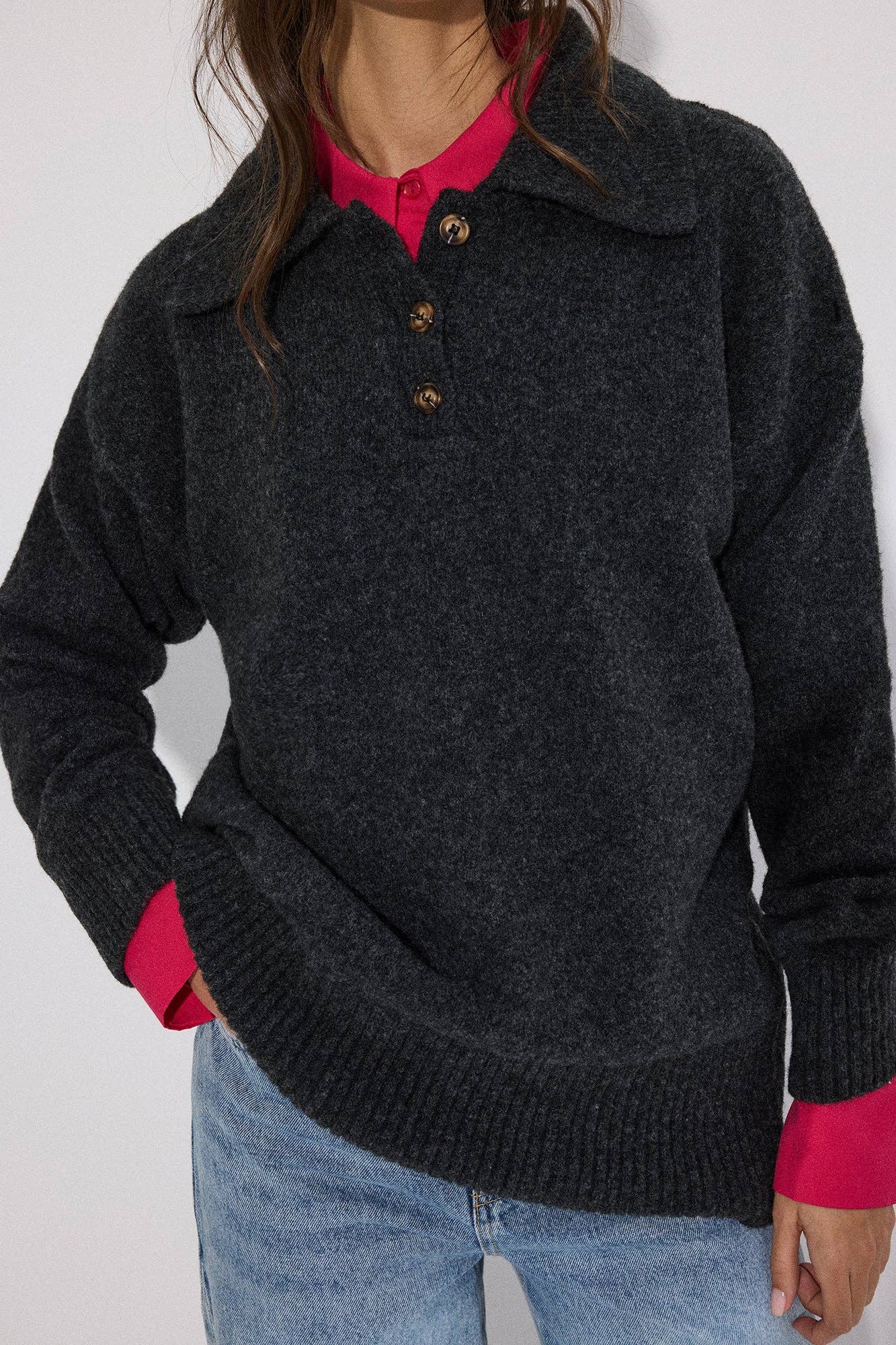 Polo Collar Knit Sweater