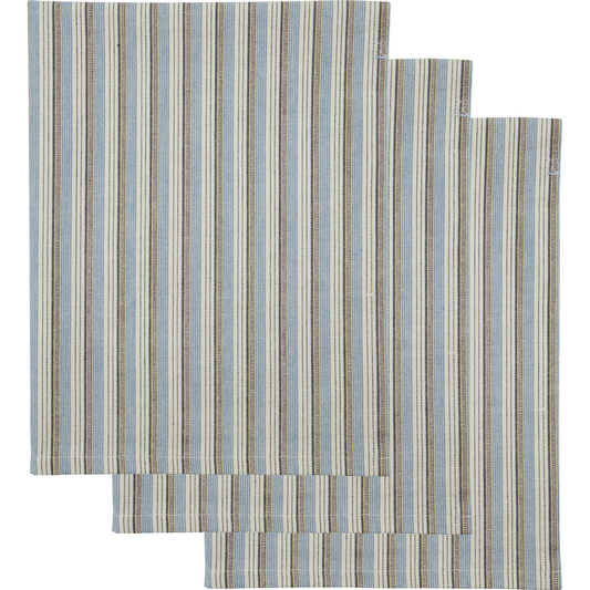 Tea towels blue and sand set of 3