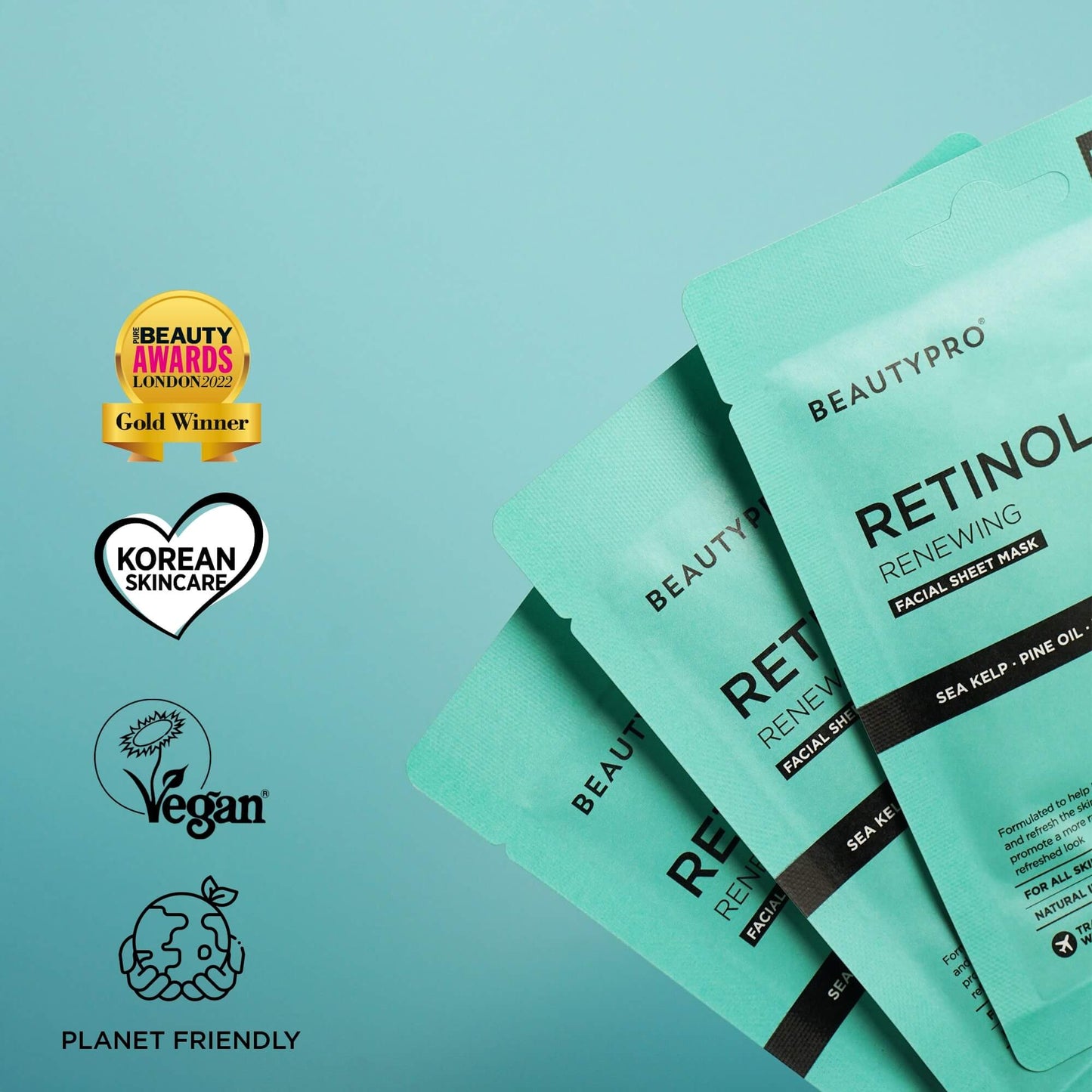 RETINOL Renewing Facial Sheet Mask  - 100% Biodegradable