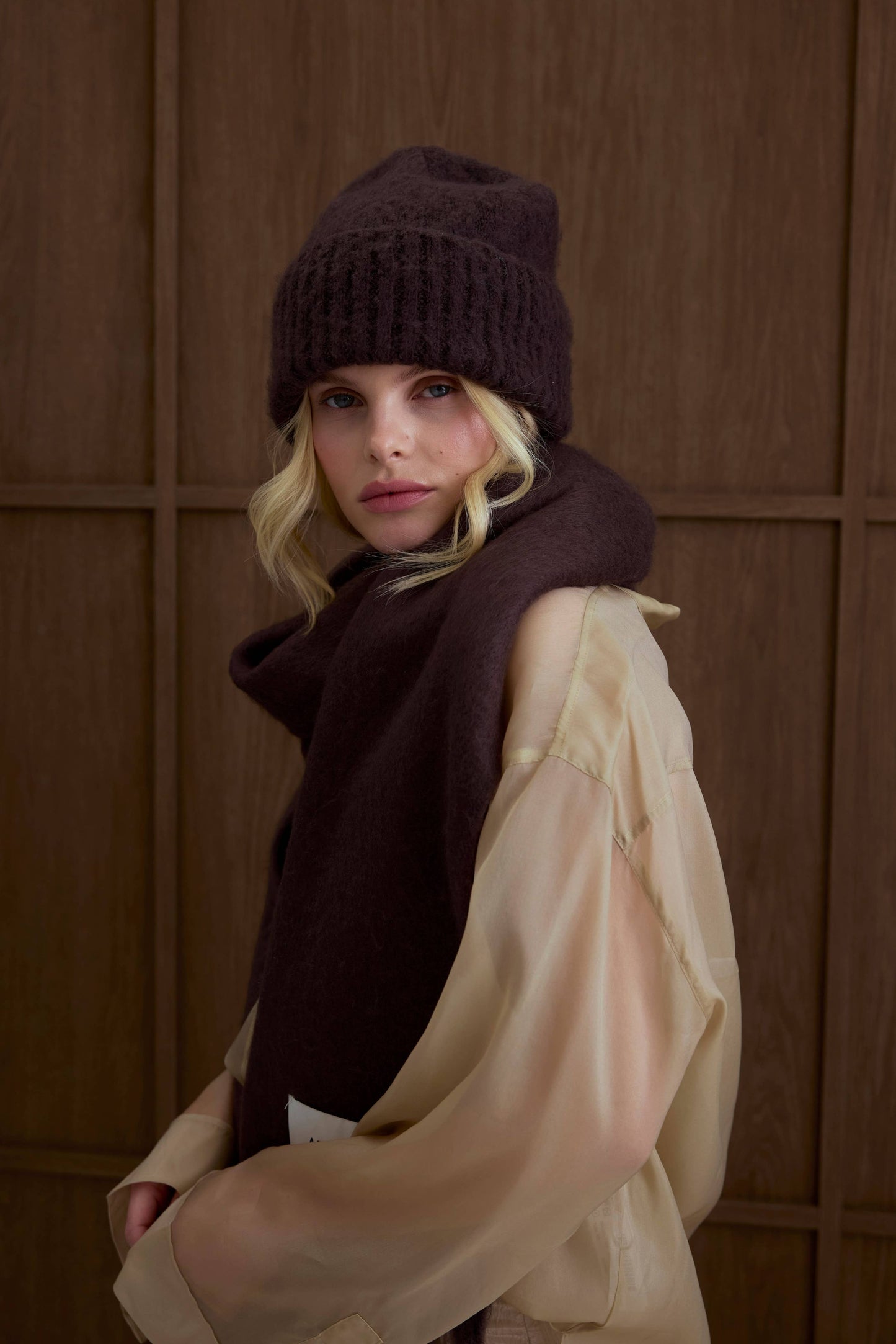 The Reykjavik Scarf - 100% Recycled - Ground Coffee - AW25