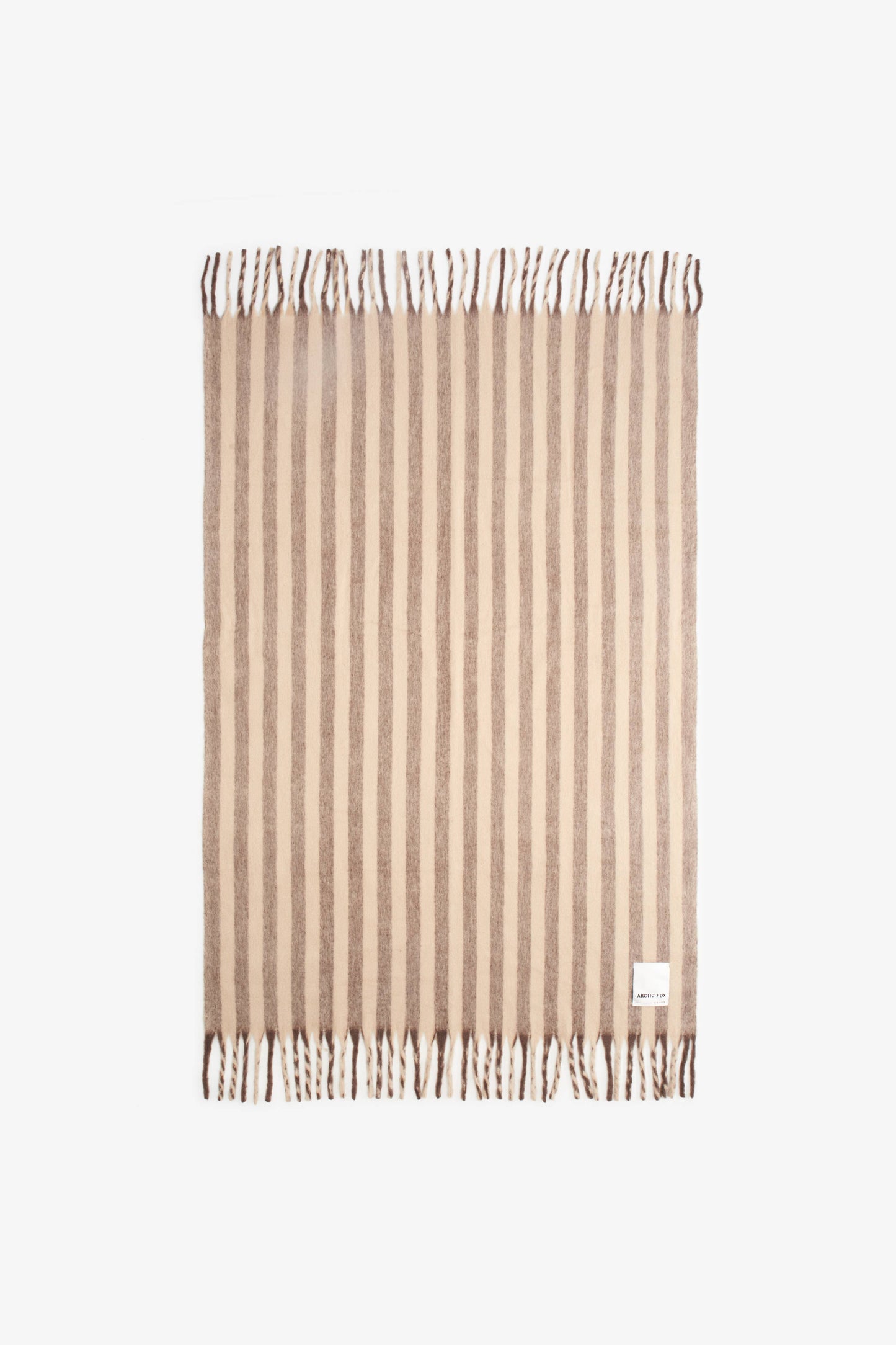 The Wool Stripe Throw - Burnt Umber Stripe - AW25