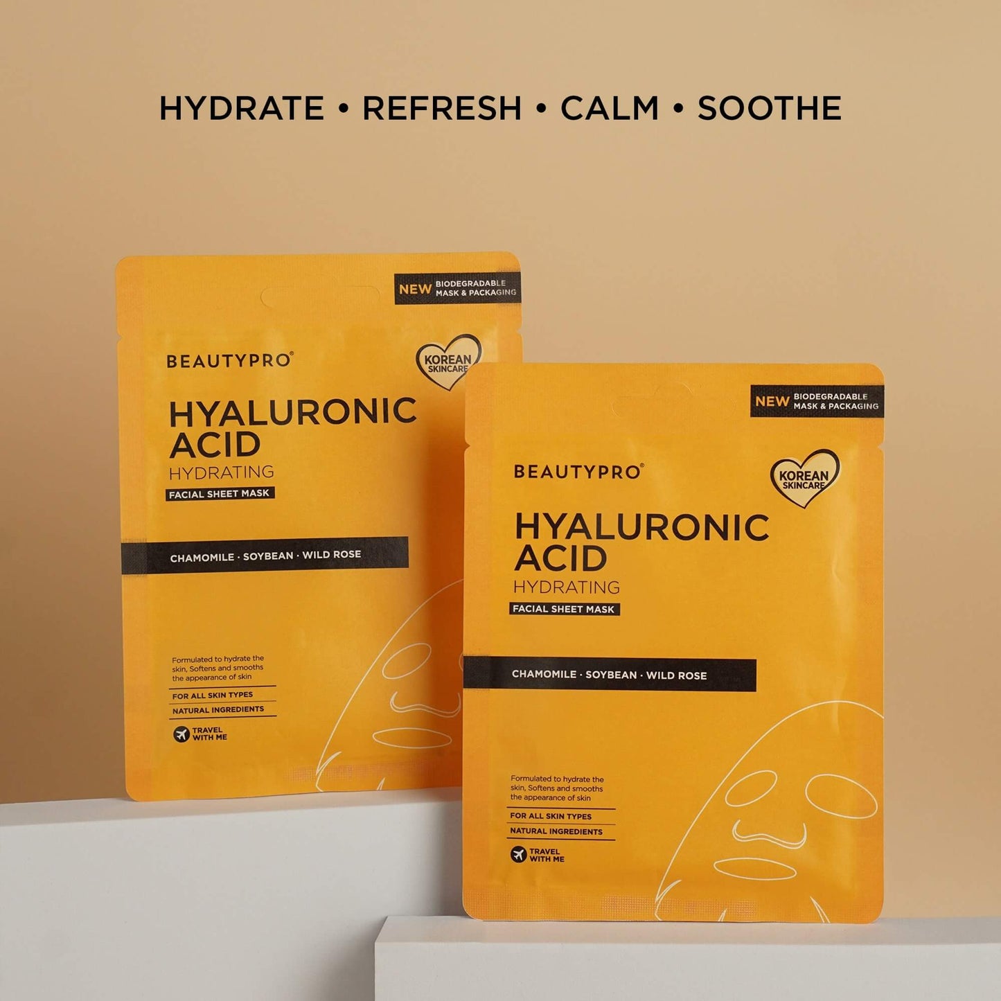 HYALURONIC ACID Hydrating Facial Sheet Mask - 100% Biodegradable