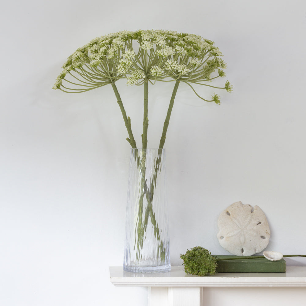 Glass Vase Clear Ripple Tall