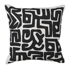 Load image into Gallery viewer, Black Aztec Cotton Cushion
