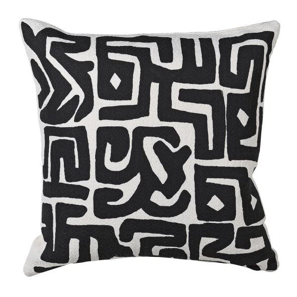 Black Aztec Cotton Cushion