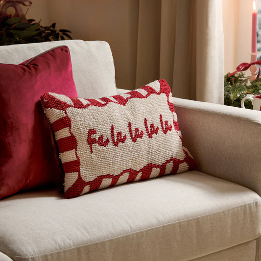 Candy Fa La La Tufted Cushion Red/White