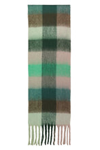 Load image into Gallery viewer, Cashmere and Silk Blend Check Scarf in Green
