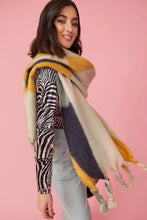 Load image into Gallery viewer, Cashmere and Silk Blend Check Scarf in yellow
