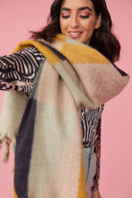 Load image into Gallery viewer, Cashmere and Silk Blend Check Scarf in yellow
