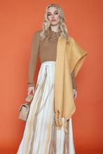 Load image into Gallery viewer, Cashmere and Silk Blend Check Scarf in Mocha
