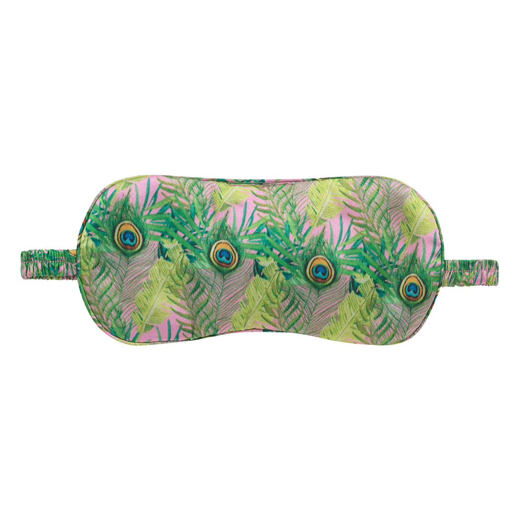 Eye Mask Satin Peacock Palms