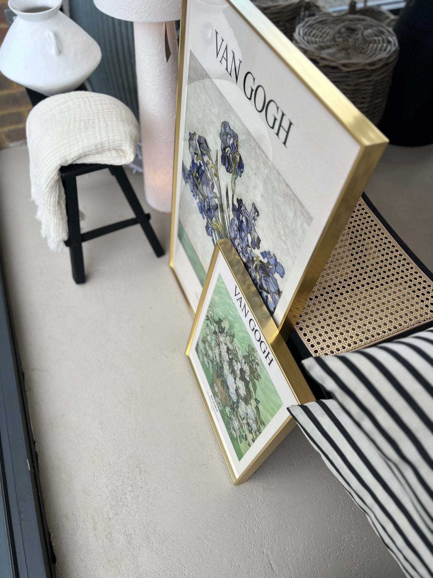 Framed Van Gogh Roses Print