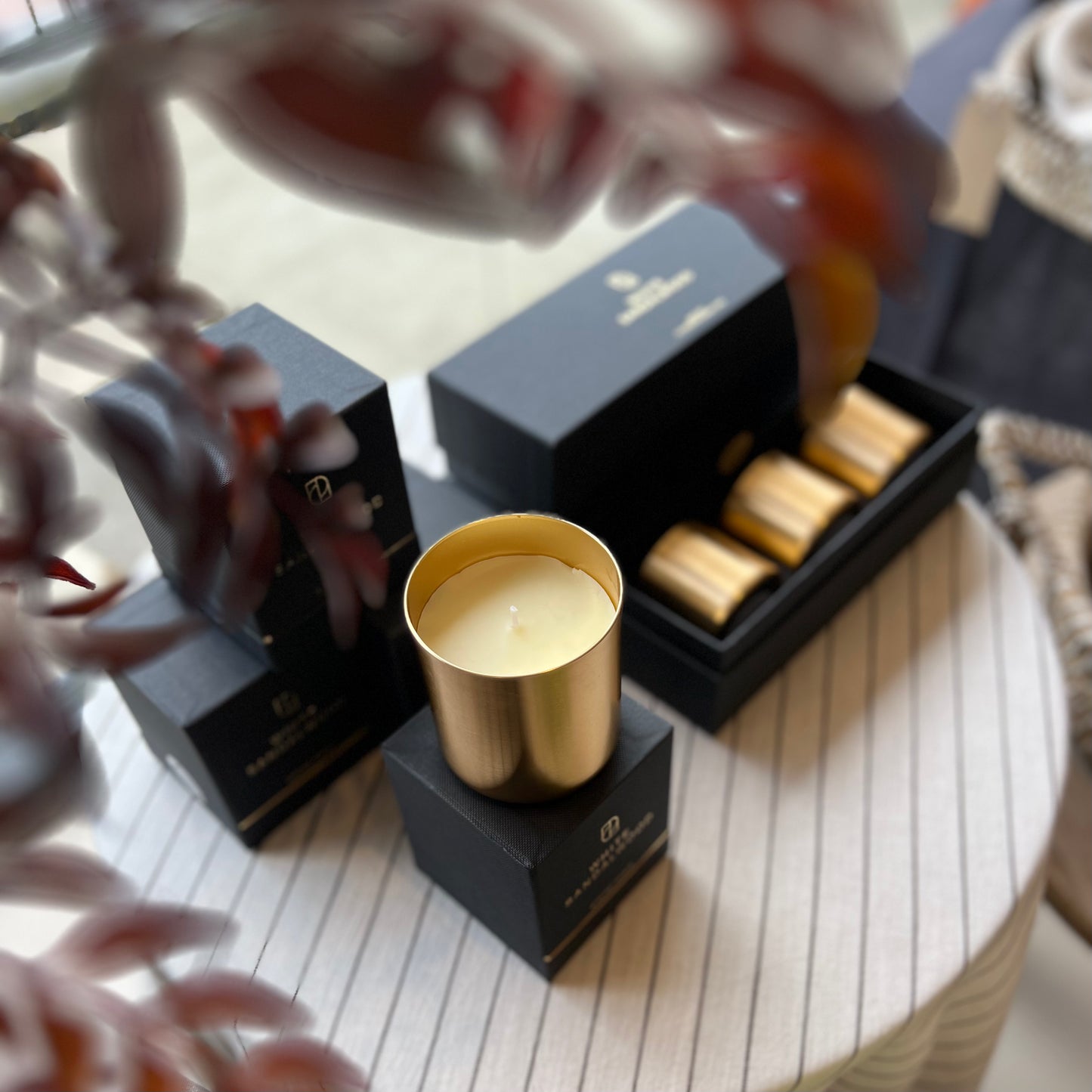 Set of 3 White Sandalwood Candle