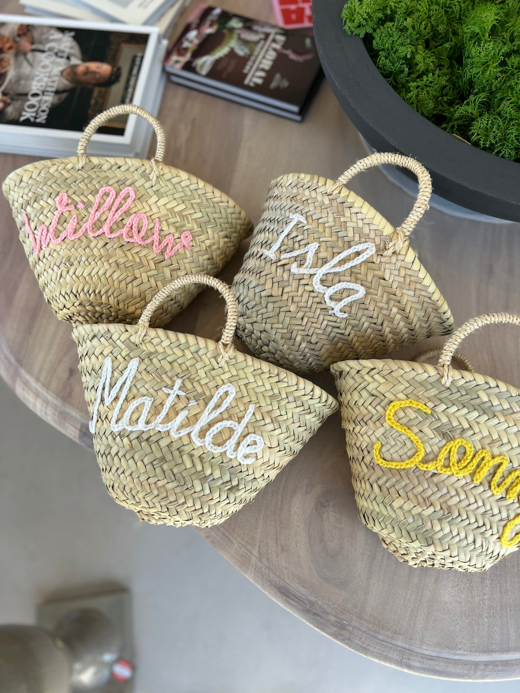 Personalised Small Straw Baskets
