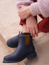 Load image into Gallery viewer, Bobbi Wellington Boot // Oxford Blue &amp; Tan
