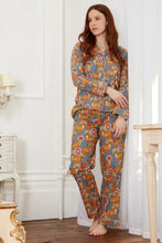 Load image into Gallery viewer, Womens Traditional Cotton Pyjama Set, Grey Untamed Cheetah Print
