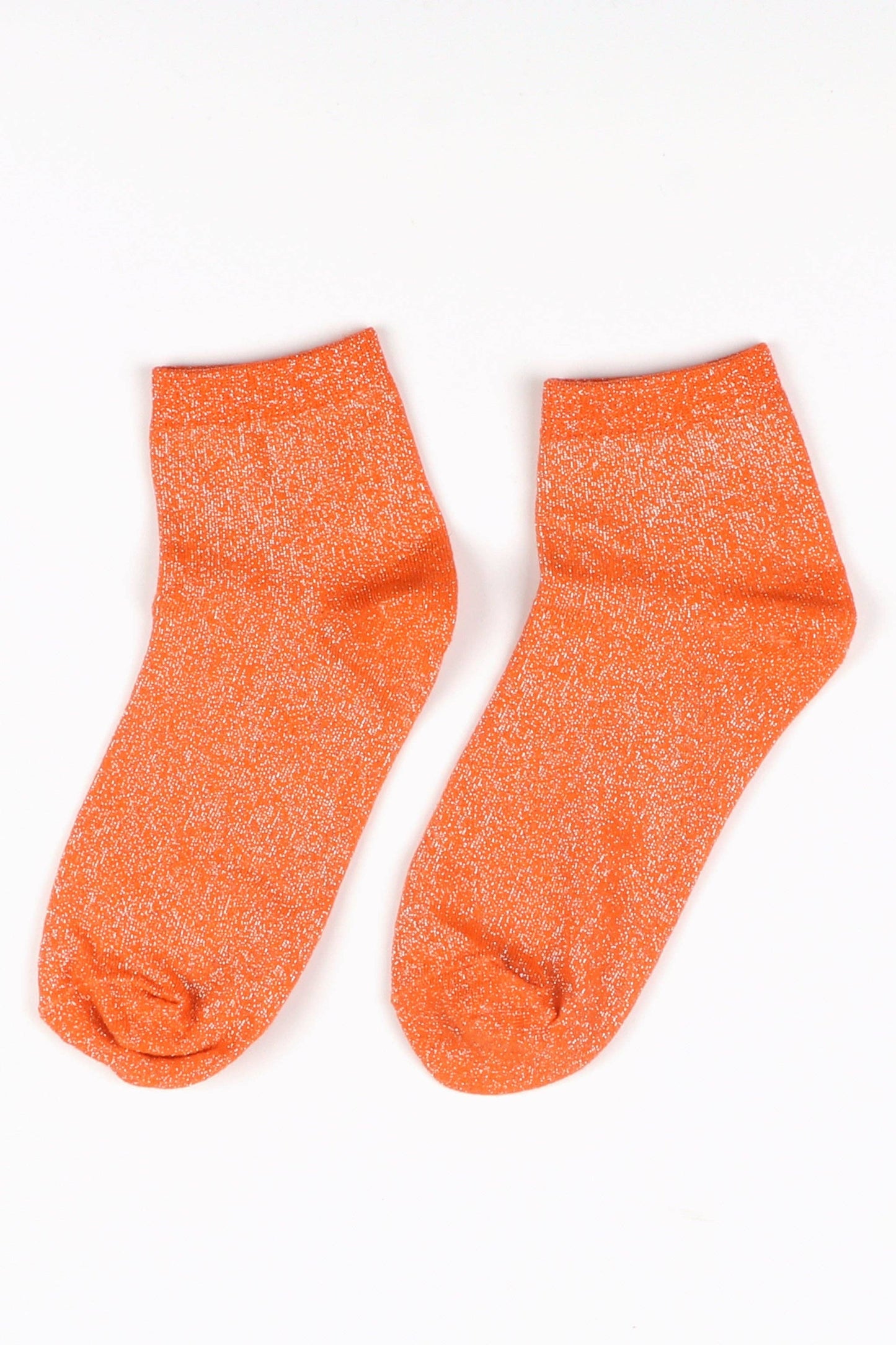Cotton Glitter Anklet Socks in Orange