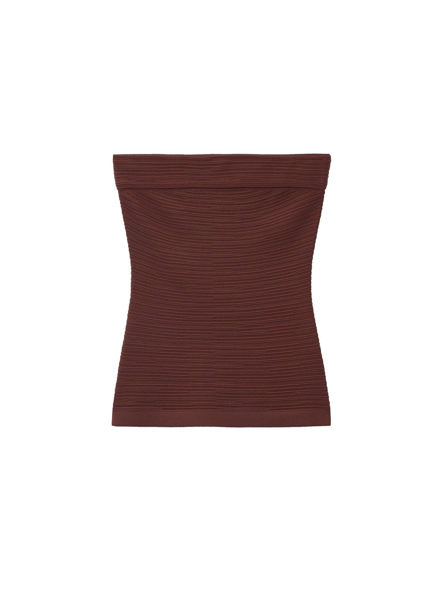 Sculpted Textured Fitted Knit Top