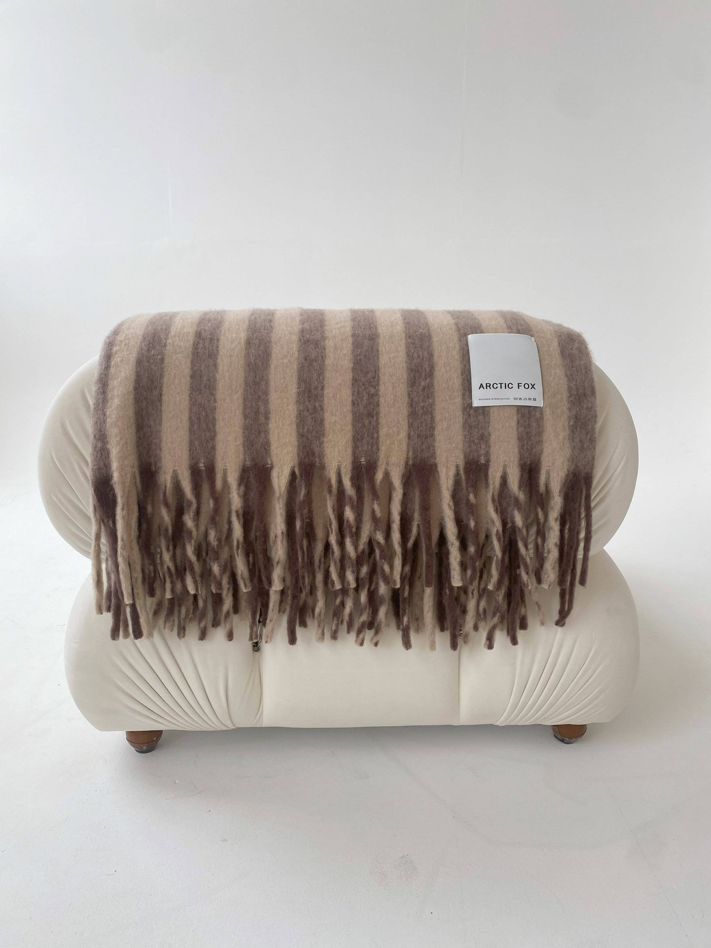 The Wool Stripe Throw - Burnt Umber Stripe - AW25