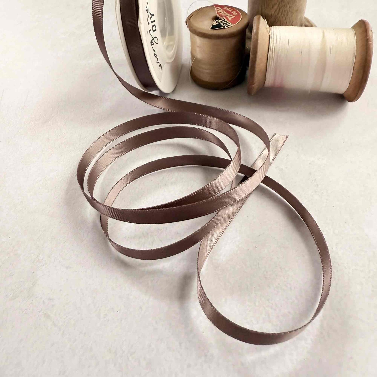 Chocolate Chip Satin Ribbon on 10 Meter Rolls