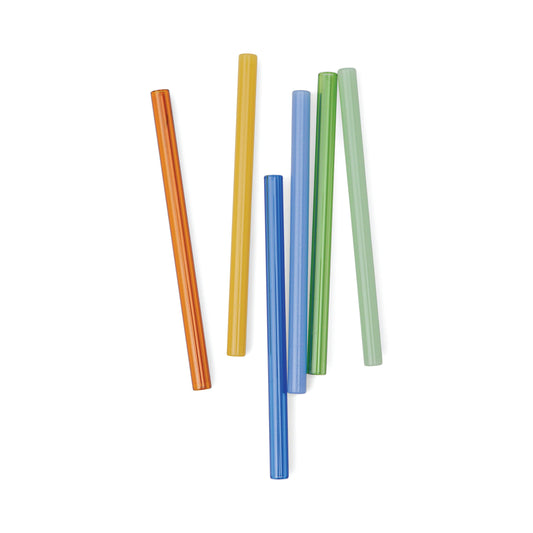 Here's How "The Whistler" Colored Glass Straws - Set of 6