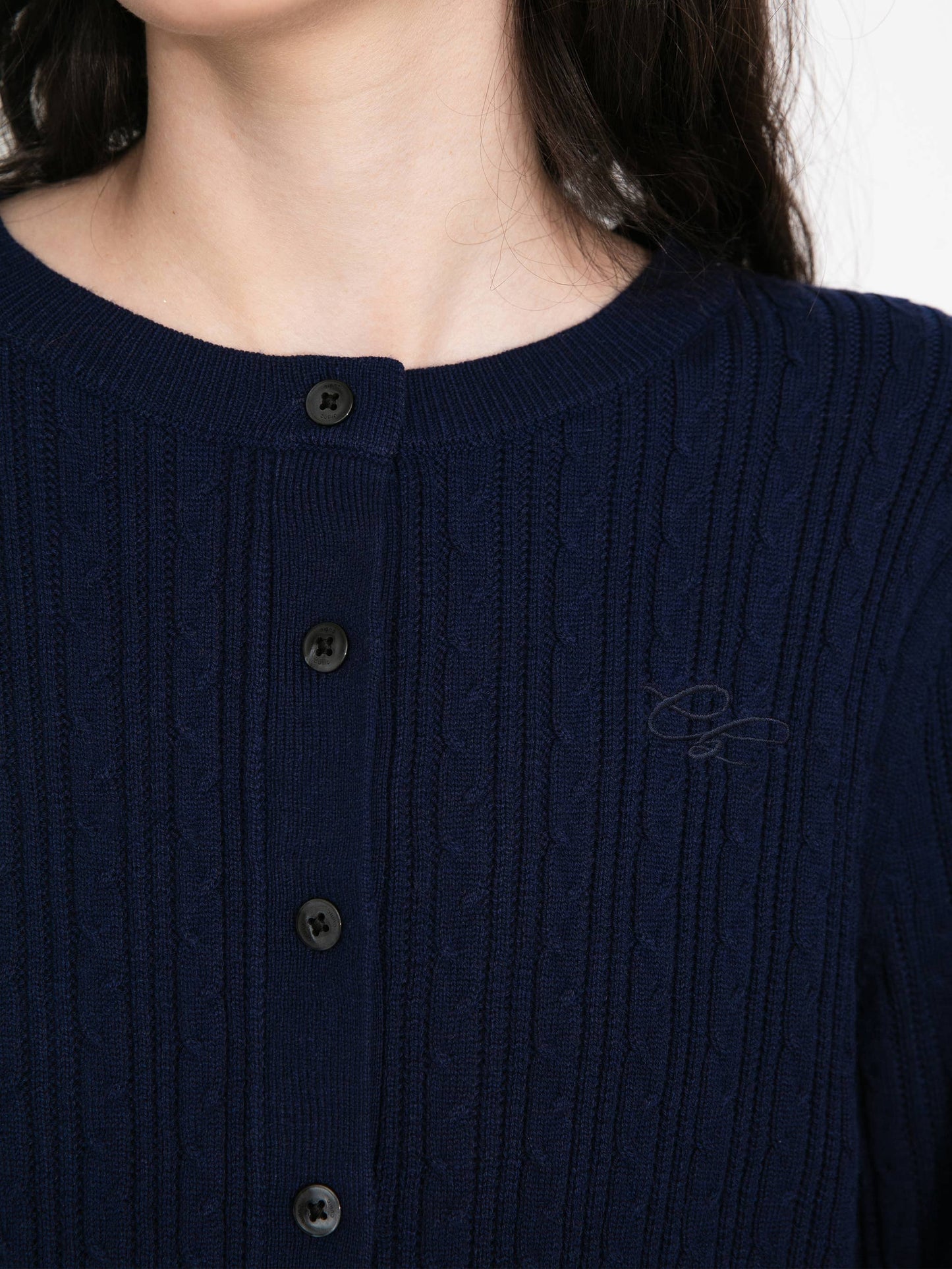 Cable-Knit Cropped Cardigan