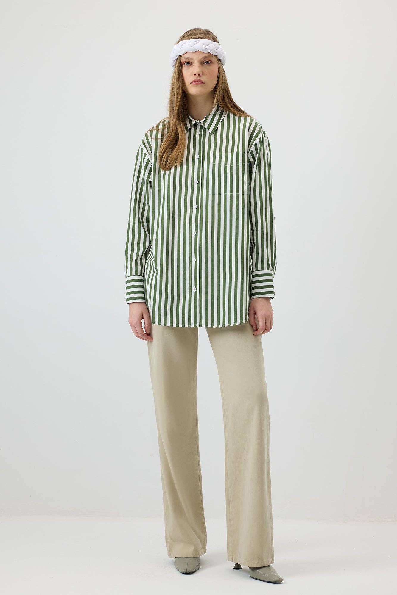 Thick Striped Oversized Shirt