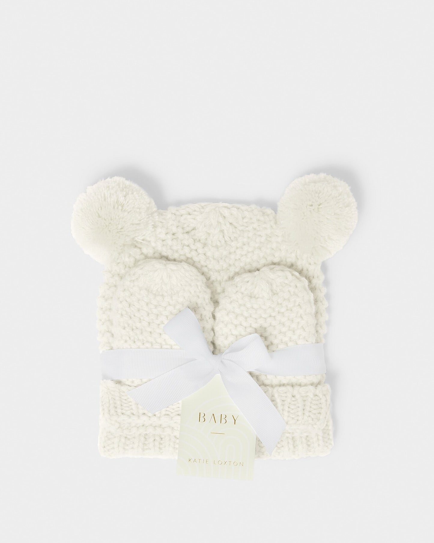 Knitted Hat & Mittens Set