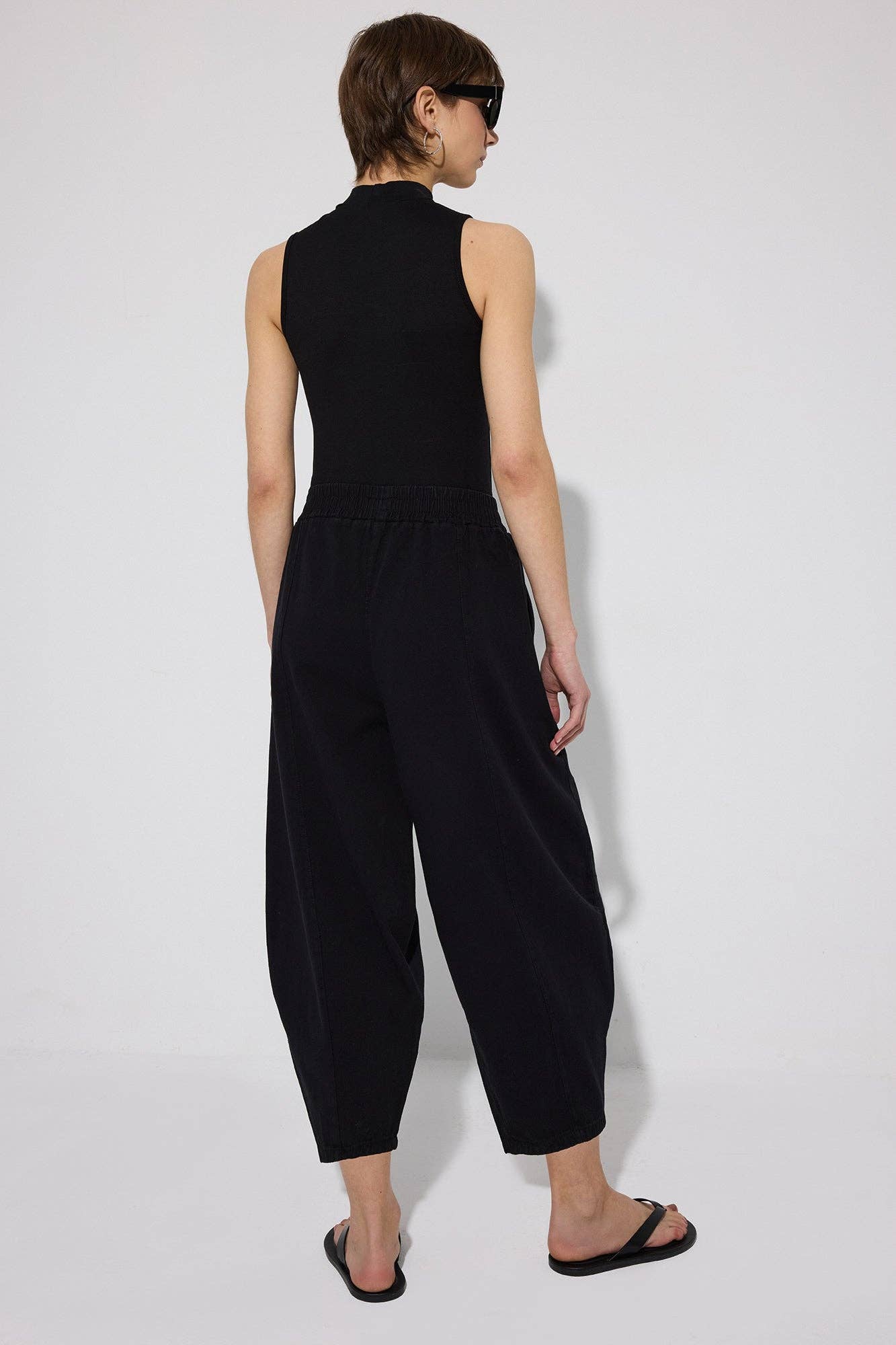 Balloon Trousers With Elastic Waistband