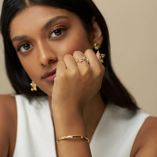 Crystal Set Open Bangle