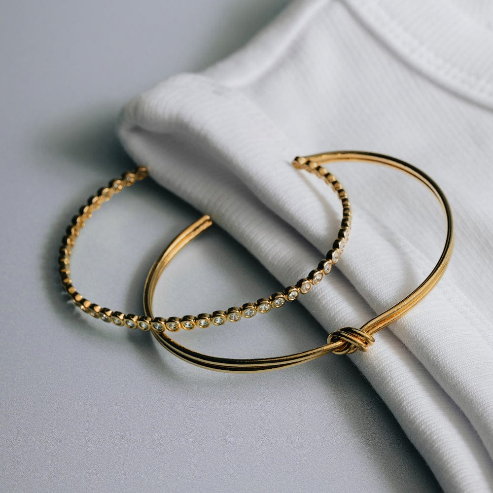 Linear Knot & Crystal Wrist Stacking Set