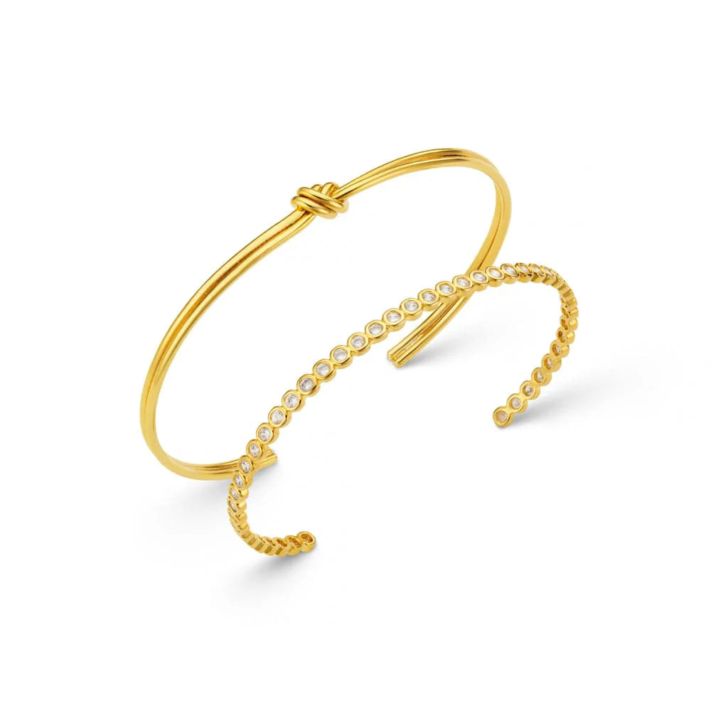 Linear Knot & Crystal Wrist Stacking Set