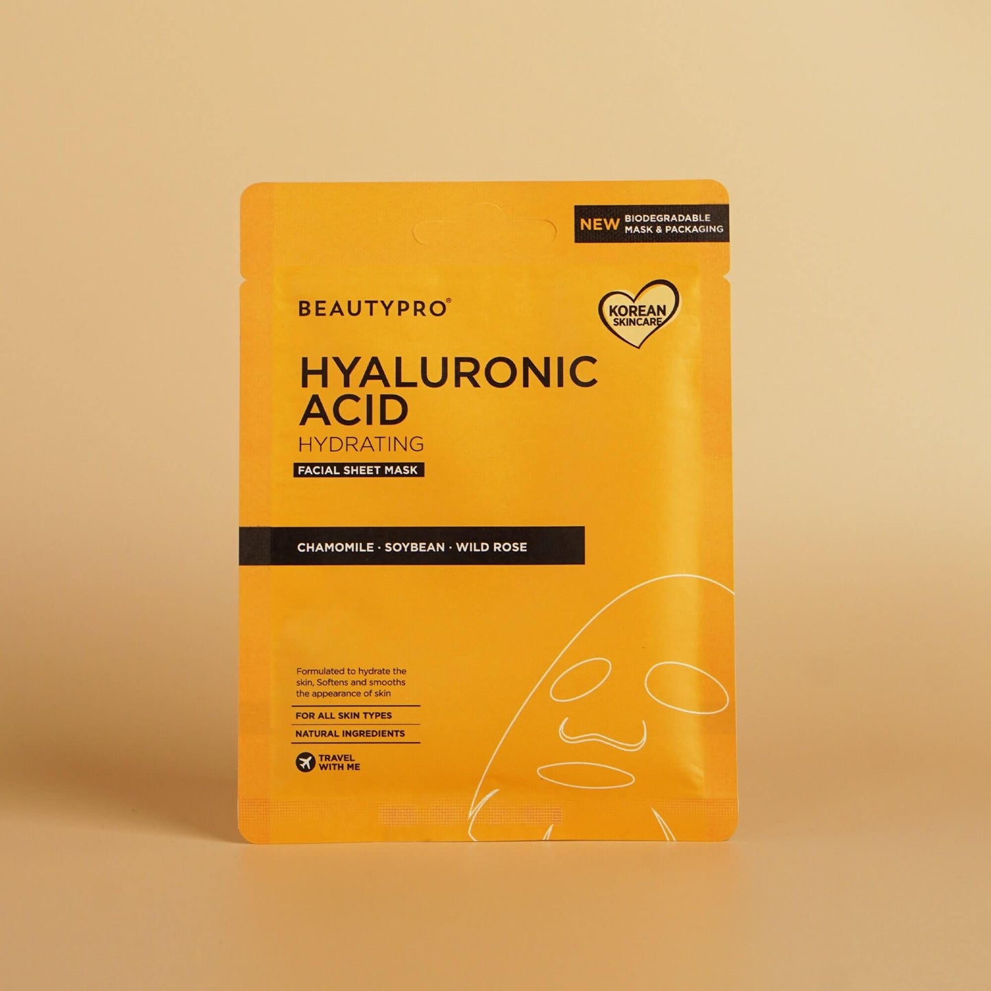 HYALURONIC ACID Hydrating Facial Sheet Mask - 100% Biodegradable