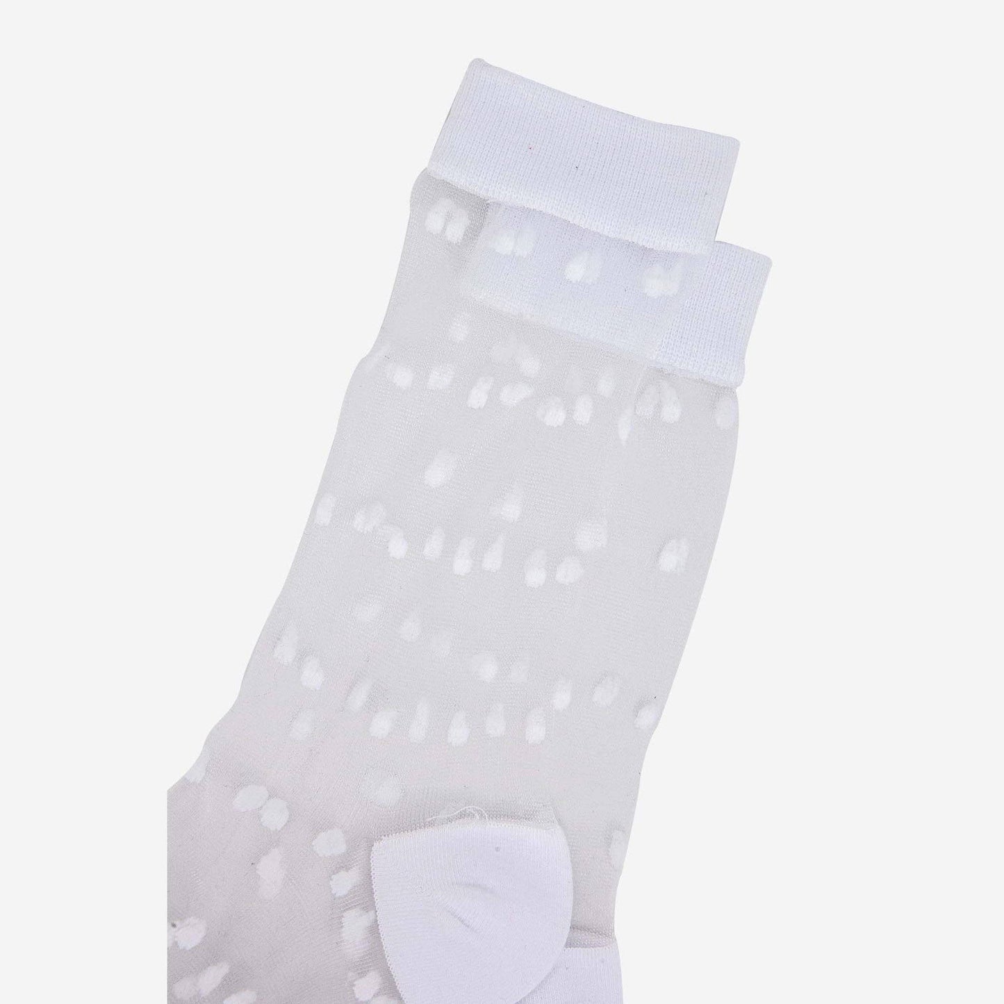 Women's Sheer Ankle Socks- White, Spots