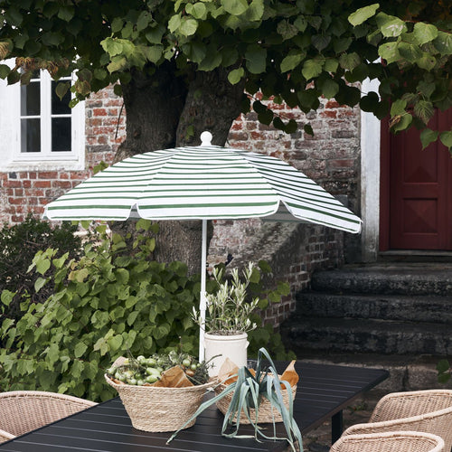Beach/Garden Umbrella - Green/White Stripe - MarramTrading.com
