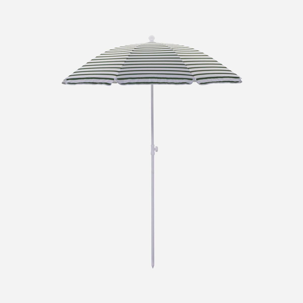 Beach/Garden Umbrella - Green/White Stripe - MarramTrading.com