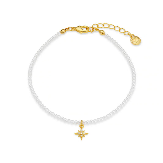 Micro Pearl & Pavé Starburst Bracelet