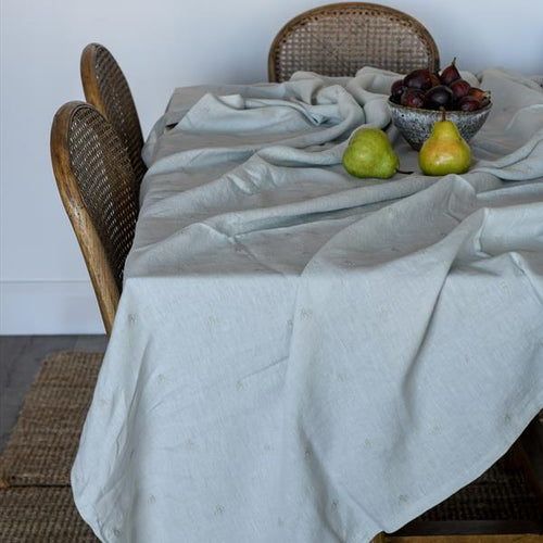 Bee Linen Tablecloth - Sky Grey - MarramTrading.com