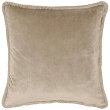 Load image into Gallery viewer, Beige Fringe Velvet Cushion - MarramTrading.com
