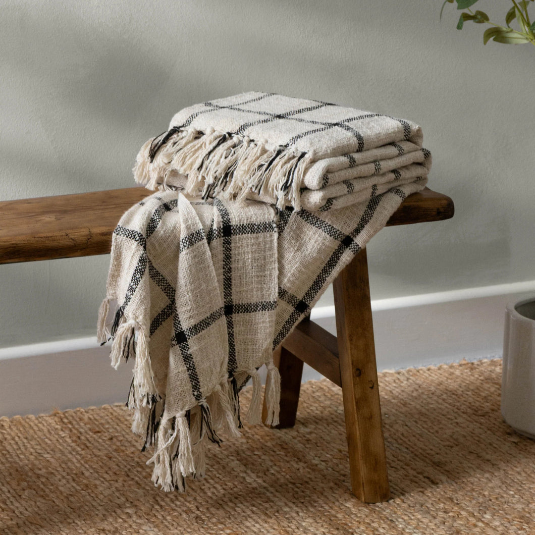 Beni Throw Natural/Black - MarramTrading.com