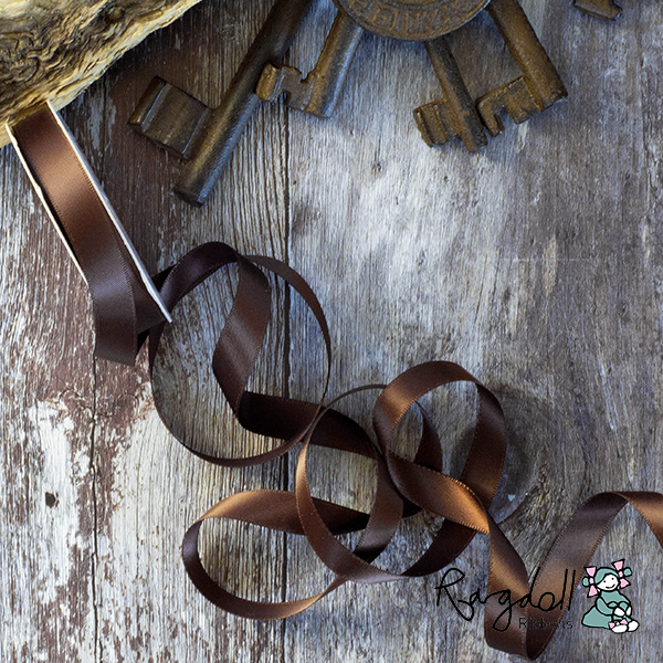 13mm Black Coffee Satin Ribbon – 10 Metre Roll