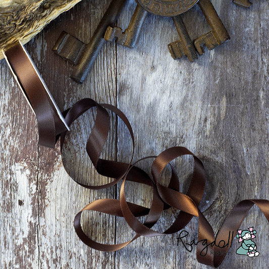 13mm Black Coffee Satin Ribbon – 10 Metre Roll