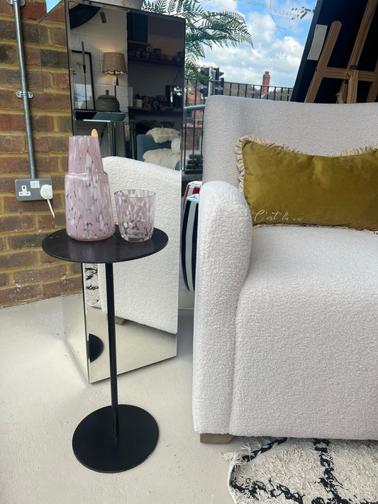 Black Round Pedestal Table - MarramTrading.com
