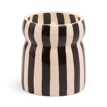 Load image into Gallery viewer, Black Stripped Ceramic Candle - Lava Stone - MarramTrading.com
