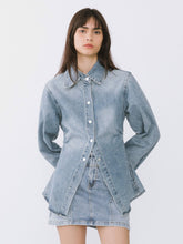 Load image into Gallery viewer, Blue Denim Long Shirt - MarramTrading.com
